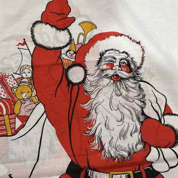Vintage Christmas Pillowcase Santa Sack toys 50% Polyester/ cotton England - Picture 10 of 15